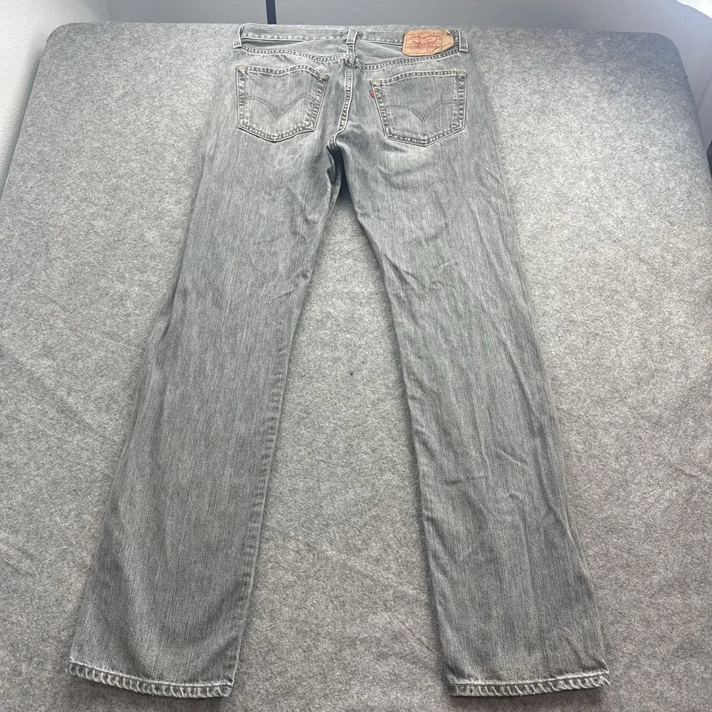 Levis 501 Jeans Mens 34x34 Gray Faded Straight Leg Button Fly Y2K Denim
